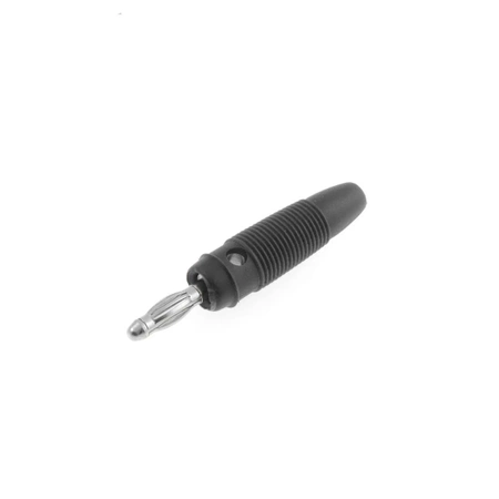 Wtyk izolowany 4mm lamelkowy z otworem 4mm, przykręcany, czarny