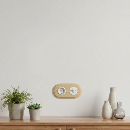 Włącznik pojedynczy okrągły czarny ceramiczny podtynkowy z ramką - Ceramic Loft