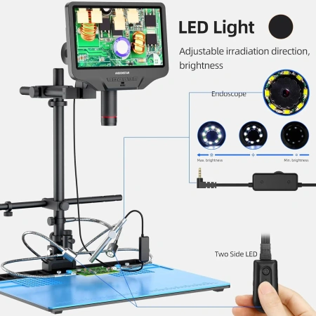 Mikroskop cyfrowy 10" HDMI z dużą podstawą roboczą i endoskopem, AD409Max-ES ANDONSTAR