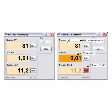 Woltomierz 3-kanałowy USB 0–2.5V - KIT AVT 5233
