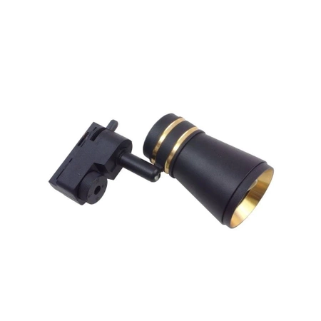 Reflektor szynowy z gniazdem GU10, model SILVIO GOLD 60mm czarny