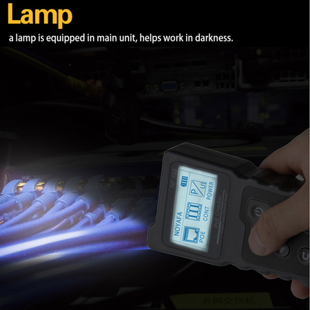 Tester LAN PoE 802.3af, 802.3at, test mapy połączeń, LCD, Noyafa NF-488