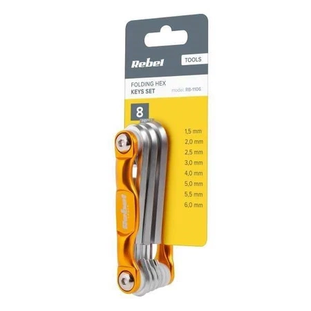 Komplet kluczy imbus HEX 8szt, scyzoryk, RB-1106