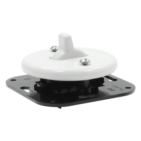 Włącznik światła pojedynczy kołyskowy ceramiczny, okrągły podtynkowy biały Ceramic Loft