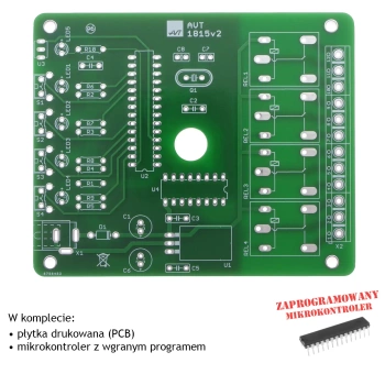Przełącznik IR 4-kanałowy 10 A / 230 V - sterowany pilotem - PCB i mikroprocesor do projektu AVT 1815