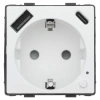 Moduł - Gniazdko pojedyncze Schuko, 2x USB A+C 20W - watomierz - WiFi / BT, biały - Tawoia Glass