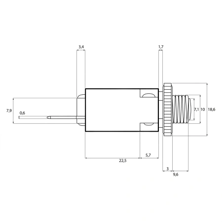 Wyłącznik nadprądowy bimetaliczny MR1 8 A 250 V AC, 1 tor, panelowy