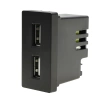 Ładowarka USB 2.4A, 2x USB czarny, moduł 1/2 do ramki Tawoia Glass