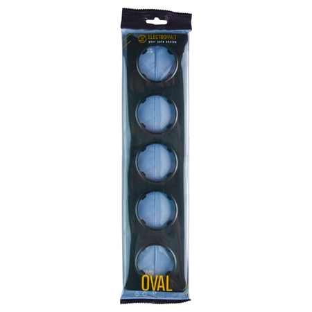 Ramka plastikowa pięciokrotna, czarna, OVAL