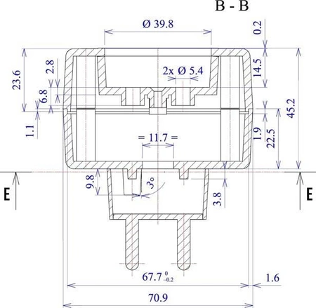 Obudowa zasilacza Z27, 70 × 120 × 46 mm, ABS, Kradex