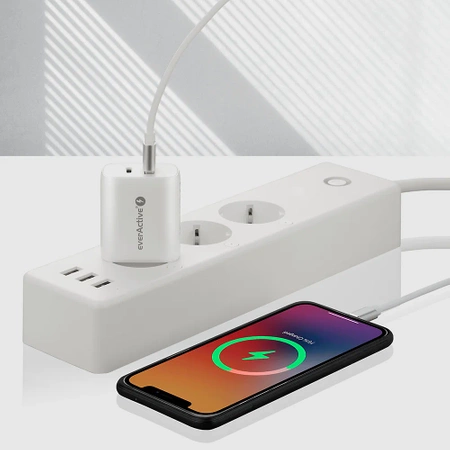 Ładowarka USB, ładowarka sieciowa, szybkie ładowanie QC3.0 + USB-C PD PPS 25W, everActive SC-370Q