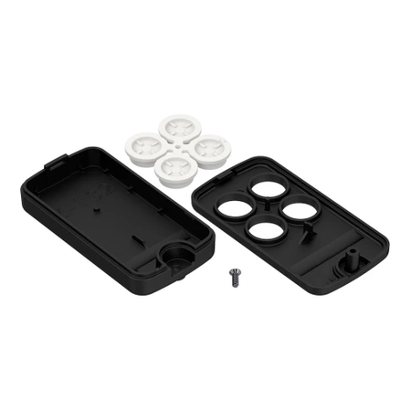 Obudowa pilota 35x65, h=13mm, ABS, czarny + białe przyciski Z132 MIX3