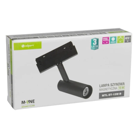 Reflektor szynowy magnetyczny 15W 1200lm 4000K czarny M-LINE