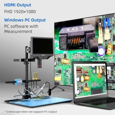 Mikroskop cyfrowy 10" HDMI z dużą podstawą roboczą i endoskopem, AD409Max-ES ANDONSTAR