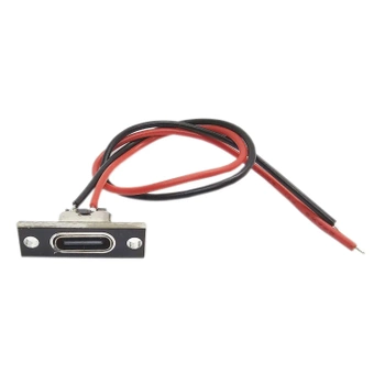 Gniazdo USB-C, przykręcane do obudowy, przewód 15 cm