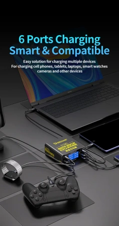 Inteligenta stacja ładowania 87W QC3.0 F-POWER 6P Mechanic