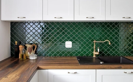 Włącznik żaluzjowy ceramiczny, okrągły podtynkowy czarny Ceramic Loft