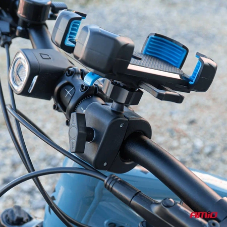 Uchwyt obrotowy 360° do telefonu na motocykl, skuter, rower, hulajnogę AMIO-04146