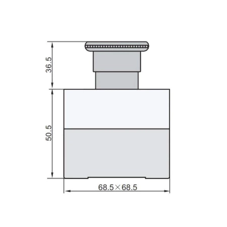 Przełącznik bezpieczeństwa przyciskowy w obudowie 68x68x50mm, ON-(OFF), 1 tor