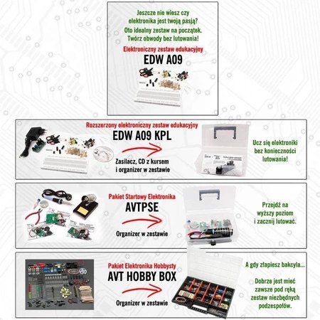 Zestaw elementów elektronicznych Elektronika Hobbysty AVT HOBBY BOX