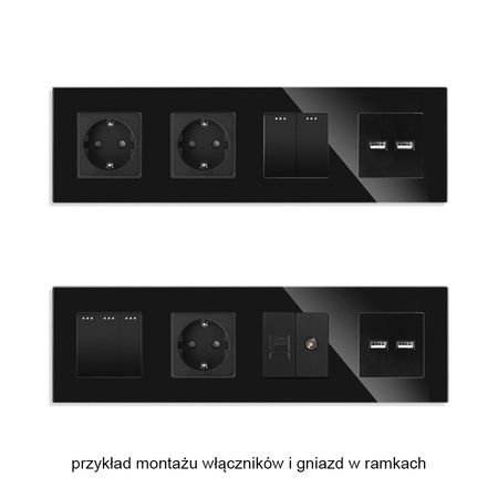 Ramka szklana - poczwórna - czarna - do modułów Tawoia Glass