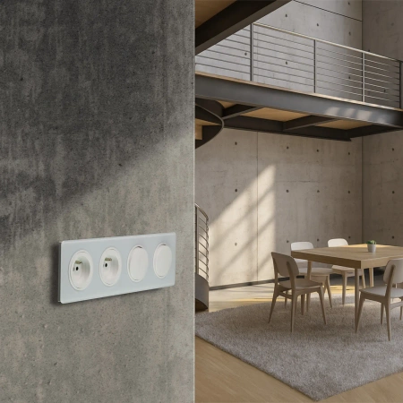 Włącznik światła schodowy, montaż podtynkowy, kolor biały OVAL Electromalt, OVA1007W