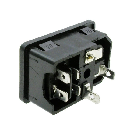 Gniazdo zasilania AC, ósemka, do obudowy na zatrzask z wyłącznikiem oraz bezpiecznikiem