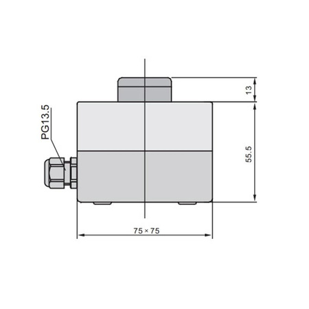 Przełącznik przyciskowy w obudowie 75x75x56mm, OFF-(ON), 1 tor, zielony