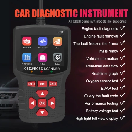 Skaner diagnostyczny OBD II/EOBD, tester samochodowy - NOYAFA NF-S611