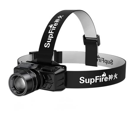 Latarka czołowa Superfire HL50, 300 lm, zasięg 200 m, 4 tryby, zoom