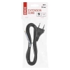 Kabel zasilający 2m z wtykiem płaskim 230V 2.5A, przekrój 2x0.75mm2, czarny