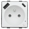 Gniazdo elektryczne z uziemieniem z USB A+C 20W z pomiarem energii (watomierz) WiFi i Bluetooth białe podtynkowe z ramką szklaną - TAWOIA Smart Home