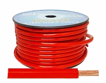 Przewód zasilający Car Audio 4 Ga, średnica 10 mm, czerwony, 1 mb