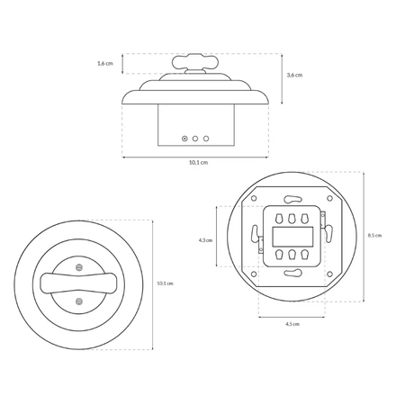 Włącznik światła podwójny obrotowy z ramką, ceramiczny, montaż podtynkowy, kolor biały Ceramic Loft