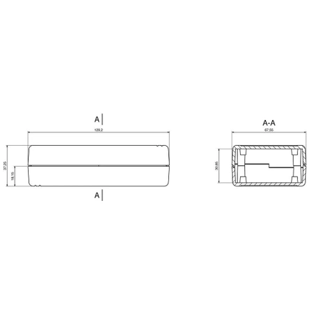 Obudowa uniwersalna Z34B, 67,6 × 129,2 × 37,7 mm, ABS, czarna, z panelami bocznymi, Kradex