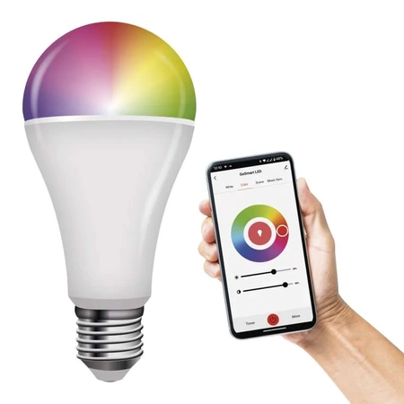 Żarówka LED E27 14W 1400lm 2700-6500K, RGB / ściemnialna / Wi-FI GoSmart A65