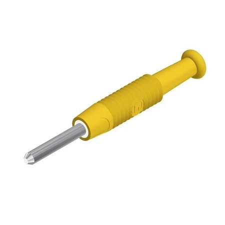 Wtyk izolowany 2mm kołkowy, lutowany 6A, żółty