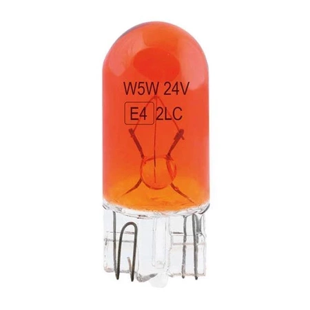 Żarówka samochodowa halogenowa 12V W5W T10 5W W2.1x9.5d AMBER AMIO-01481