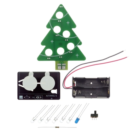 Świąteczna choinka, Bożonarodzeniowe drzewko LED - zestaw DIY, AVT XMAS1