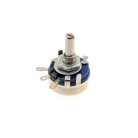 Potencjometr obrotowy liniowy 470 kom, 0,5 W, oś 4 mm, wyprowadzenia lutownicze