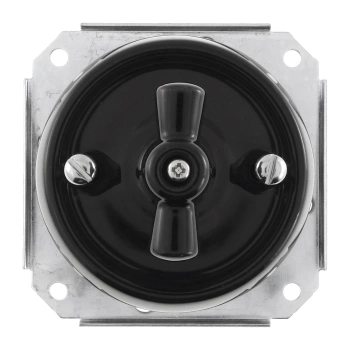 Włącznik dzwonkowy obrotowy ceramiczny, okrągły podtynkowy czarny Ceramic Loft