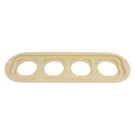 Ramka poczwórna owalna naturalne drewno Ceramic Loft