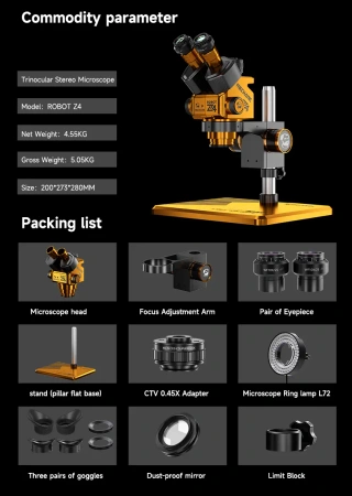 Mikroskop trzy-okularowy stereo Robot Z4 Mechanic