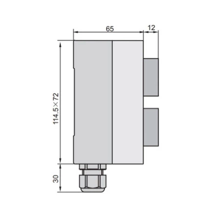 Przełącznik przyciskowy w obudowie 115x72x65mm, ON-(OFF)+OFF-(ON), 2 tory, czerwony+zielony