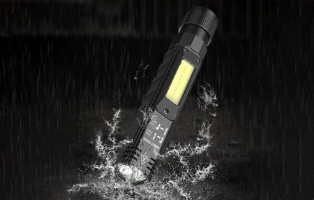 Latarka wielofunkcyjna Superfire G19, 200 lm, zasięg 200 m, 800 mAh, 5 tryby, boczna lampa COB