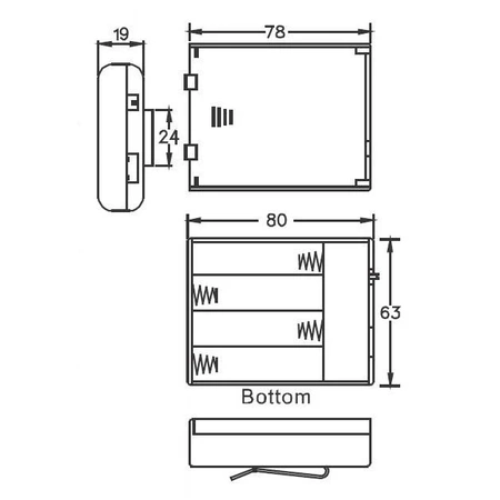 Koszyk baterii AA x4 z gniazdem USB