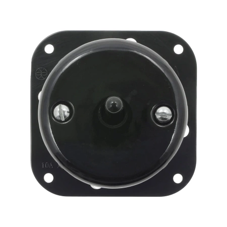 Włącznik światła schodowy dźwigniowy ceramiczny, okrągły z ramką, podtynkowy czarny Ceramic Loft