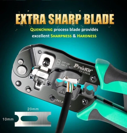 Zaciskarka RJ45 do wtyków 8 pin kat.5/6/7, Proskit CP-376TA