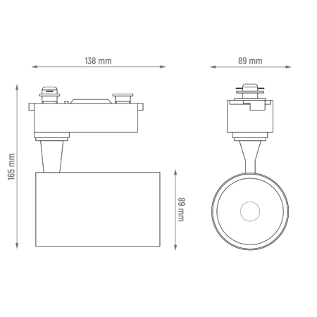 Reflektor szynowy LED 20W, 1954lm, 4100K, czarny