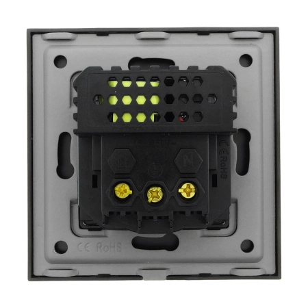 Gniazdo elektryczne pojedyncze Schuko z USB A+C 20W - szklana ramka - czarne - Tawoia Glass